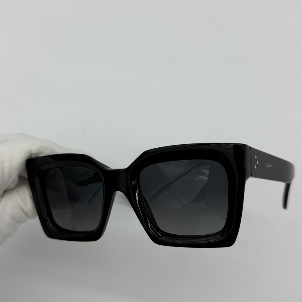 Authentic NEW Celine Black Rectangle Acetate sunglasses - Picture 12 of 17